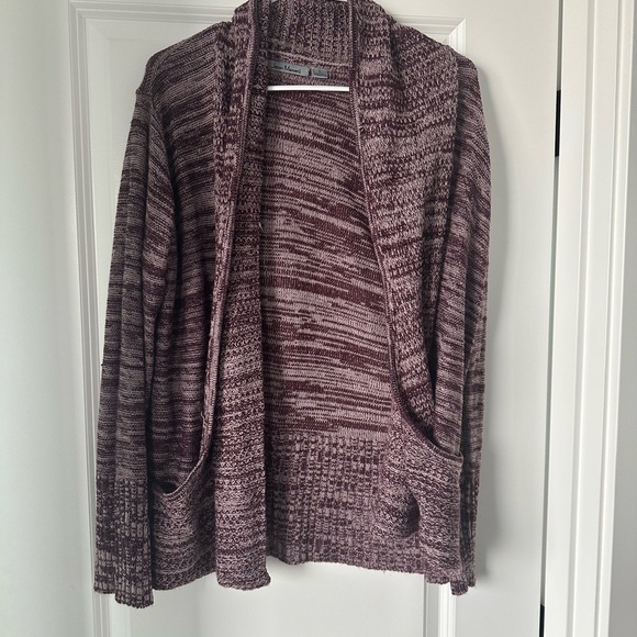 Cozy Maroon Knit Sweater Cardigan Womens Size Large - Picture 1 of 2